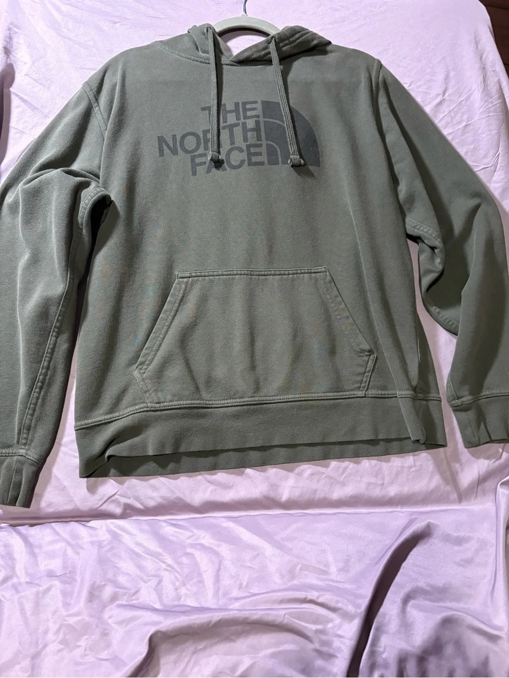The North Face Men's Olive Crewneck Hoodie with Logo